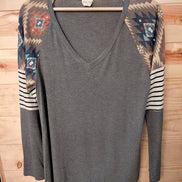 Lovely Melody Women's V-Neck Long Sleeve Shirt