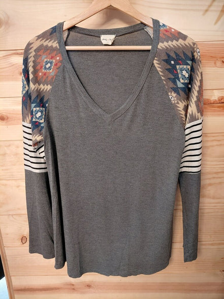 Lovely Melody Women's V-Neck Long Sleeve Shirt