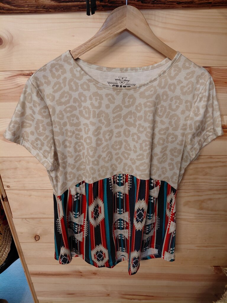 Crazy Train Leopard and Aztec Print Top