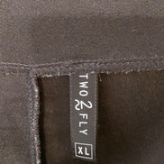 Two 2 Fly Embroidered Black Top