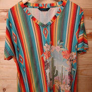 Fashion Express Colorful V-Neck T-Shirt