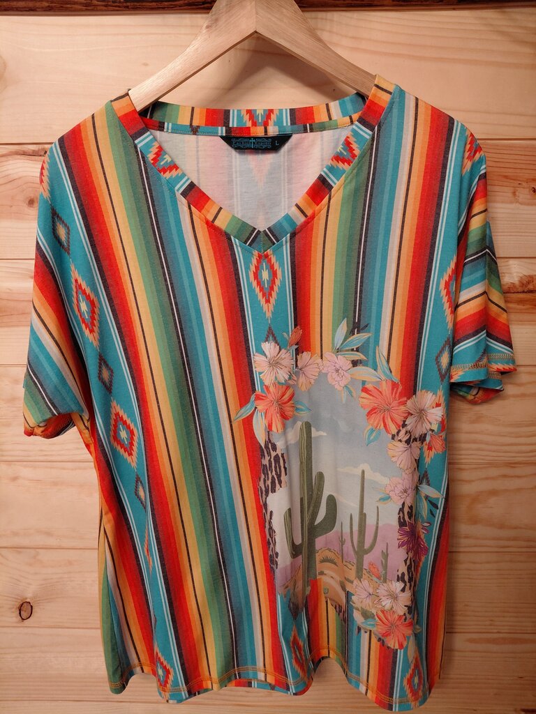 Fashion Express Colorful V-Neck T-Shirt