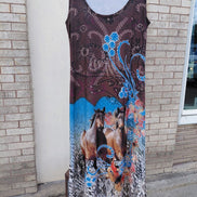 FANTAZIA Horse Print Maxi Dress