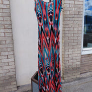 A3 Design Multicolor Tribal Print Maxi Dress
