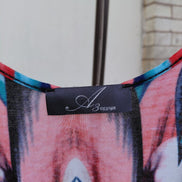 A3 Design Multicolor Tribal Print Maxi Dress