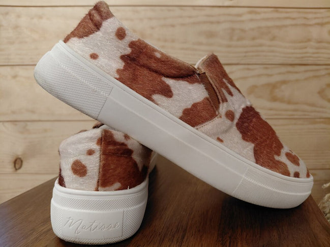 Cow Print Slip-On Shoes