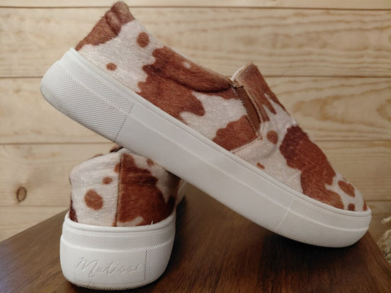 Cow Print Slip-On Shoes