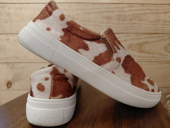 Cow Print Slip-On Shoes