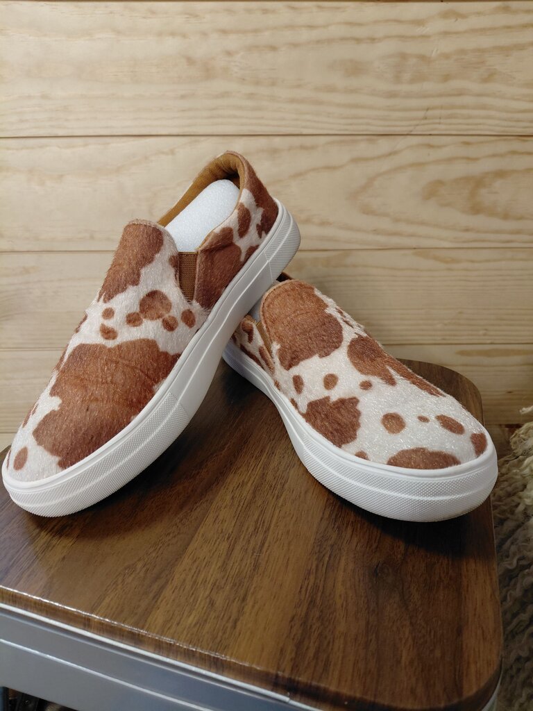 Cow Print Slip-On Shoes