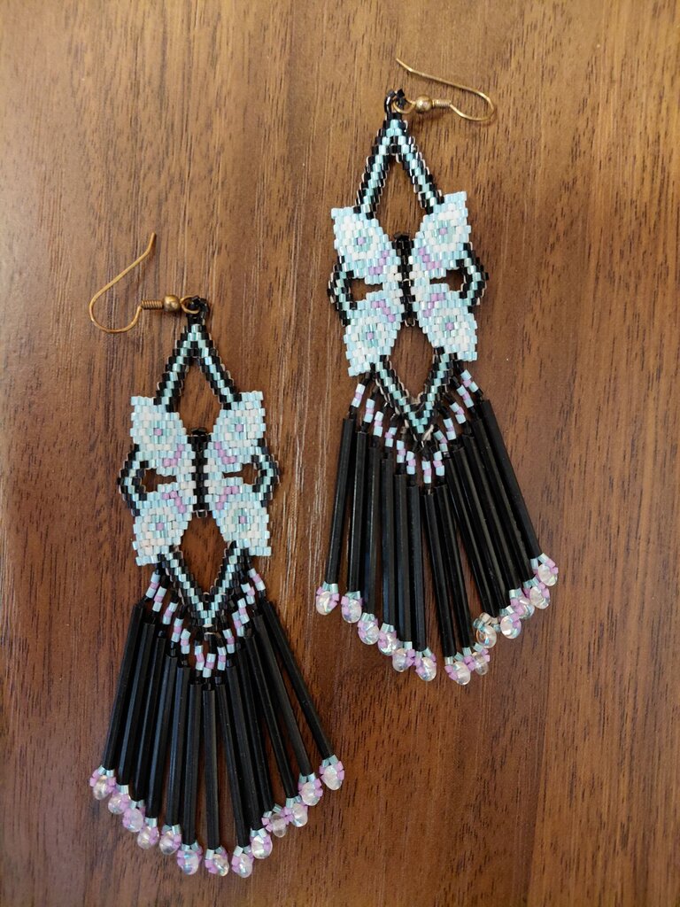 Beaded Butterfly Dangle Earrings