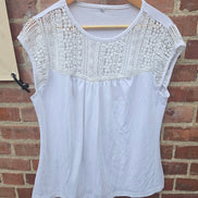 Women's White Crochet-Style Top