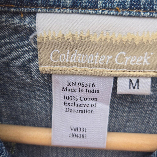 Coldwater Creek Embroidered Denim Shirt