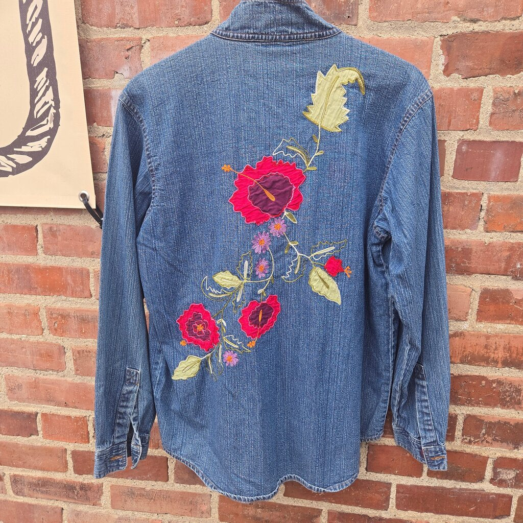 Coldwater Creek Embroidered Denim Shirt
