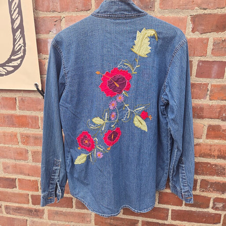 Coldwater Creek Embroidered Denim Shirt