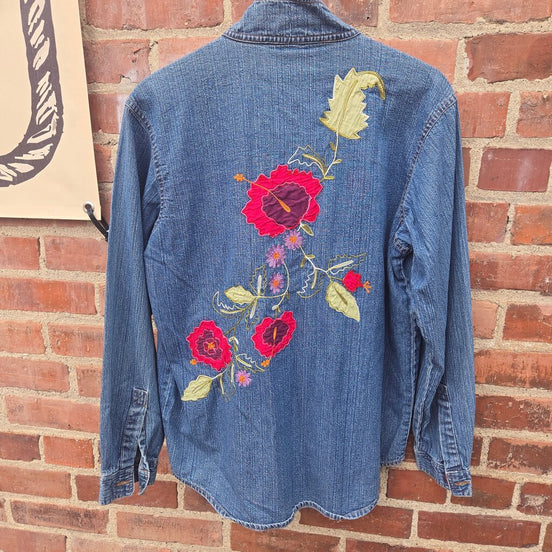 Coldwater Creek Embroidered Denim Shirt
