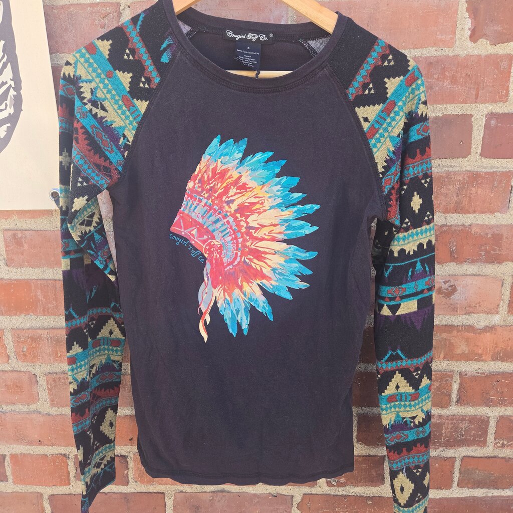 Cowgirl Tuff Co. Long Sleeve Shirt with Native American Print