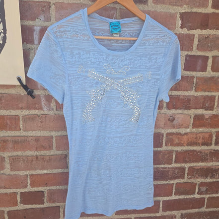 Cowgirl Hardware Women's T-Shirt with Rhinestone Design