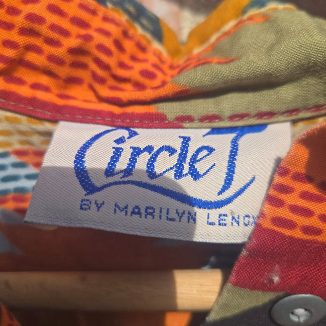 Circle J by Marilyn LeDner Colorful Geometric Print Shirt
