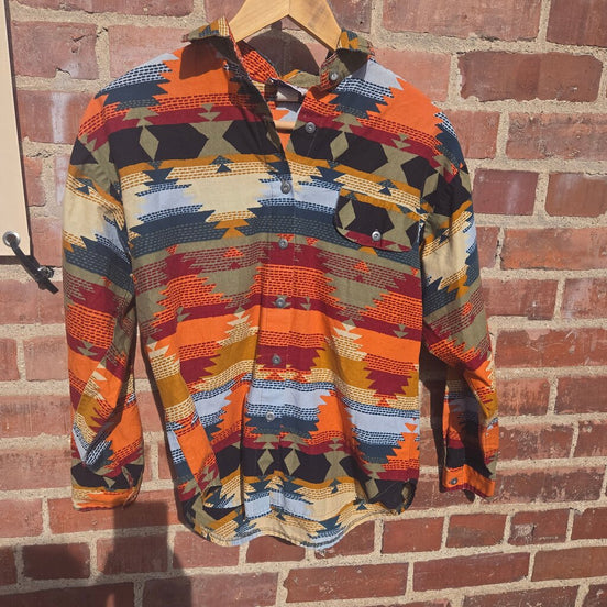Circle J by Marilyn LeDner Colorful Geometric Print Shirt