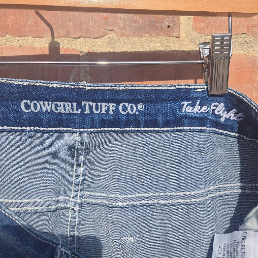 Cowgirl Tuff Co. Women's Flared Jeans with Floral Embroidery