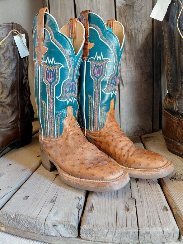 Lucchese Teal and Brown Cowboy Boots