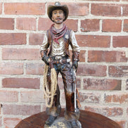 Cowboy Figurine with Lasso and Revolver