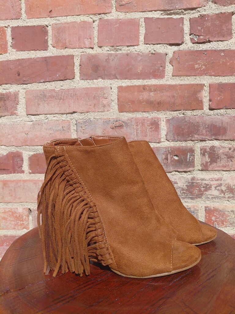 Brown Fringe Ankle Boots