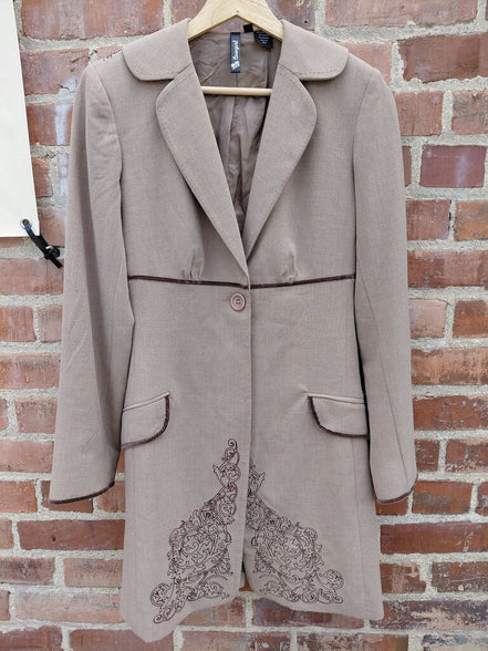 Caugirl Brown Embroidered Blazer