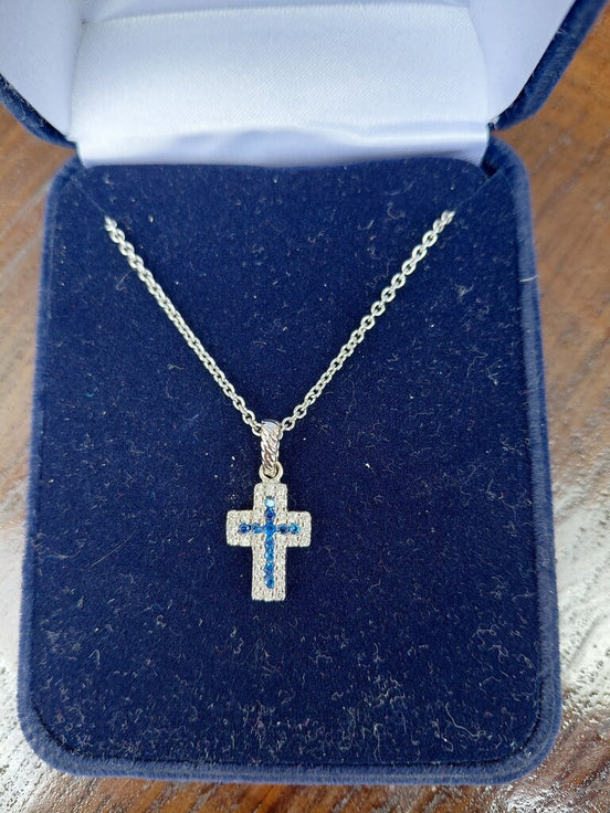 Montana Silversmiths Blue Cross Pendant Necklace