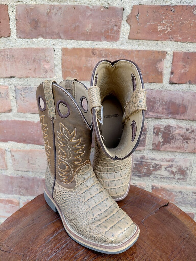 Cody James Tan Crocodile Print Cowboy Boots
