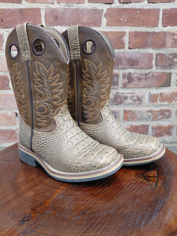Cody James Tan Crocodile Print Cowboy Boots