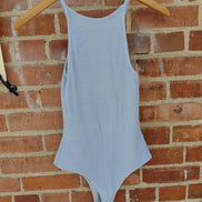 Light Blue Ribbed One-Piece Swimsuit