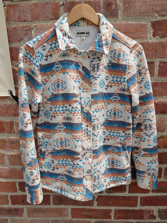 Rank 45 Patterned Button-Up Jacket