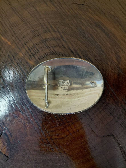 Silversmith Belt Buckle with Engraved Letter C