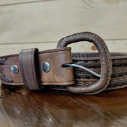Braided Brown Leather Belt