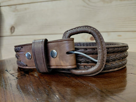 Braided Brown Leather Belt
