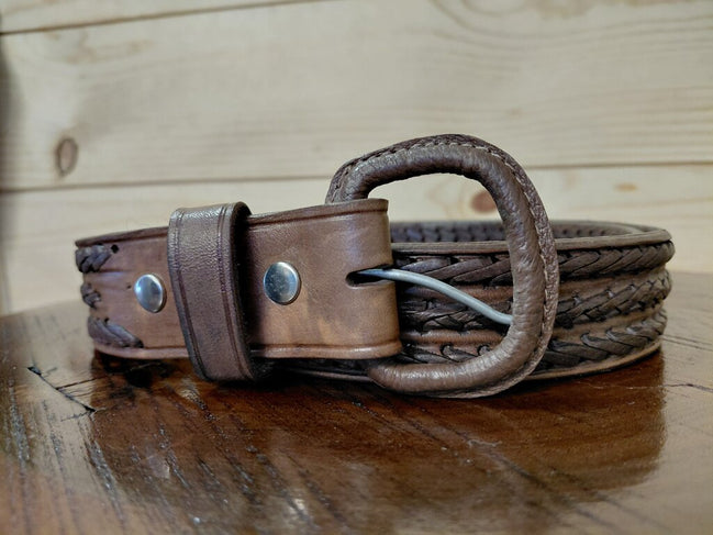 Braided Brown Leather Belt
