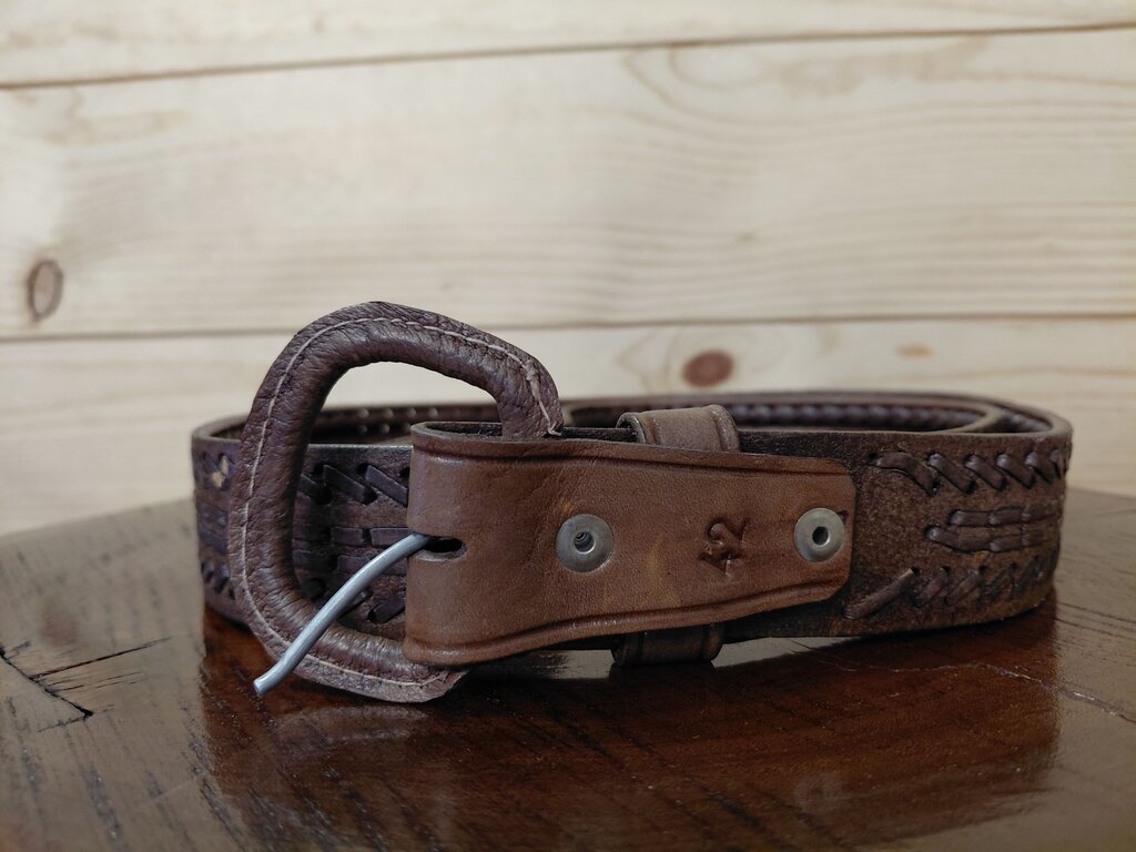 Braided Brown Leather Belt