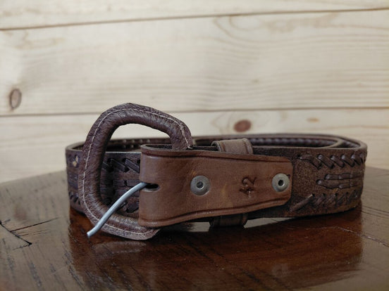 Braided Brown Leather Belt