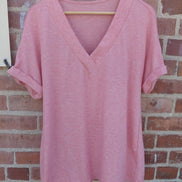 Pink V-Neck T-Shirt