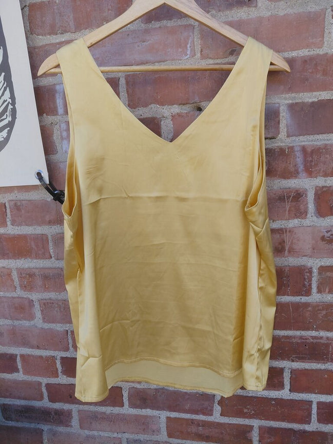 Yellow V-Neck Sleeveless Top
