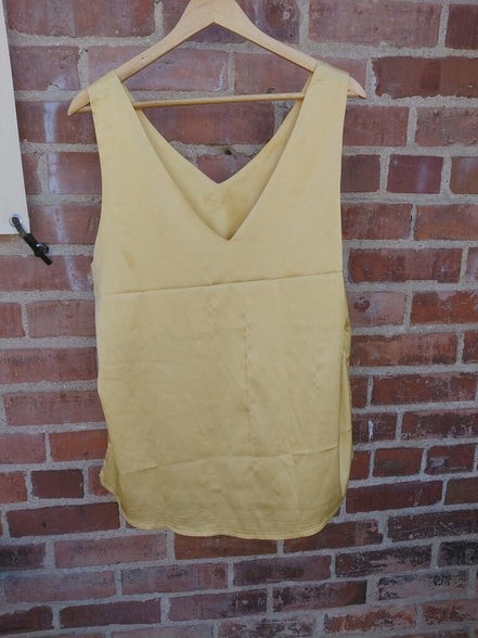 Yellow V-Neck Sleeveless Top