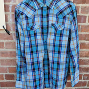 Wrangler Blue Plaid Shirt XXL