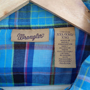 Wrangler Blue Plaid Shirt XXL