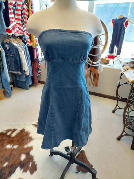 Denim Strapless Dress