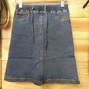 Denim Skirt with Drawstring Waist