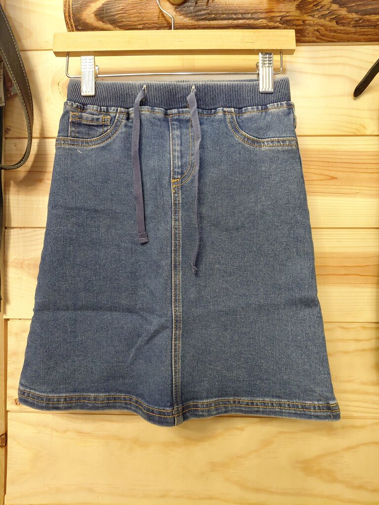 Denim Skirt with Drawstring Waist