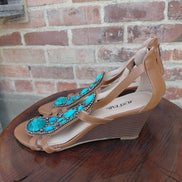 Justfab Women's Decorative Wedge Sandals