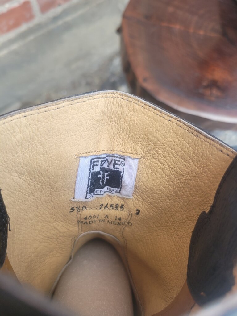 Frye Men's Black Leather Short Cowboy Boots