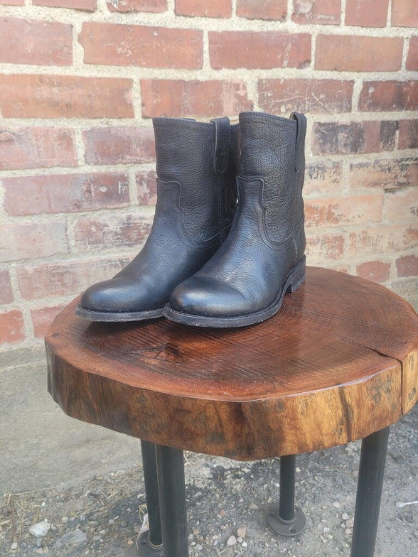 Frye Men's Black Leather Short Cowboy Boots